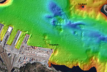 multibeam bathymetric image of an area of Halifax Harbour