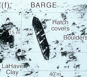 sidescan sonar record of the seabed of Bedford Basin