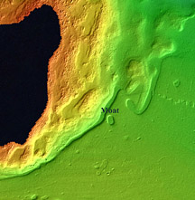 multibeam bathymetric image of an area of Halifax Harbour to the south of Pleasant Shoal